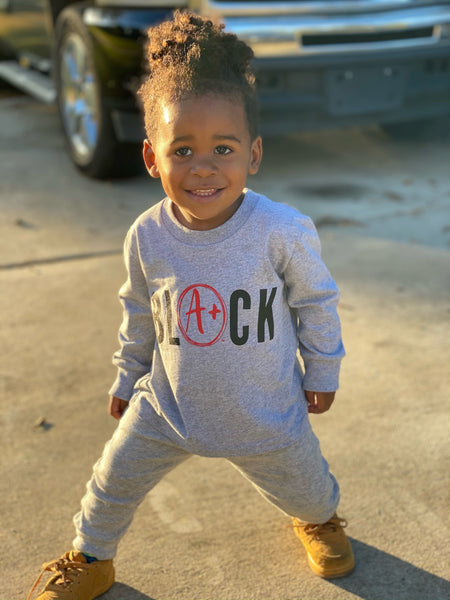 BLACK is A+ long sleeve tee (youth and adult sizes)